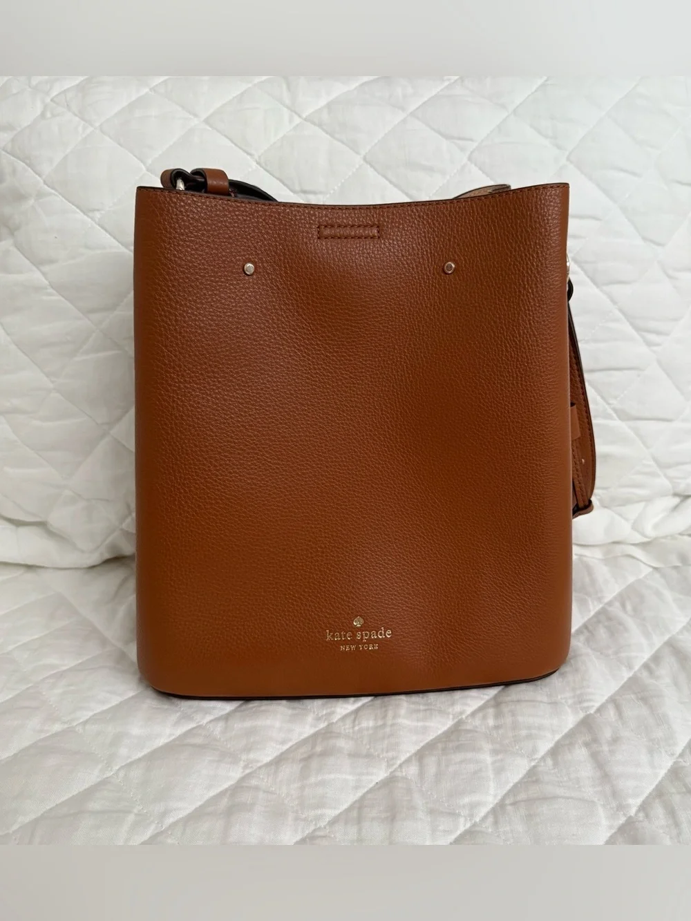 kate spade Pebbled Leather Saddle Brown Shoulder Bag